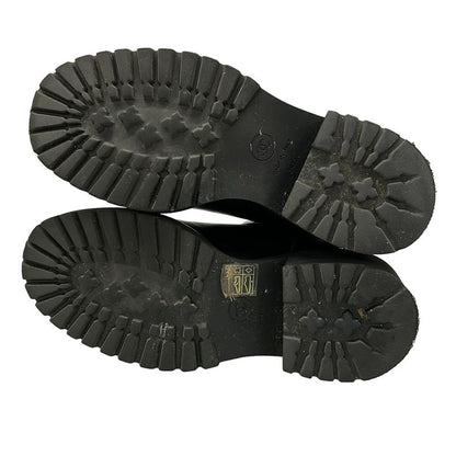 Chanel Short Boots 34.5 C Black CC Logo Leather