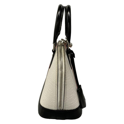 Louis Vuitton Handbag Epi Alma BB White Pink Black Leather