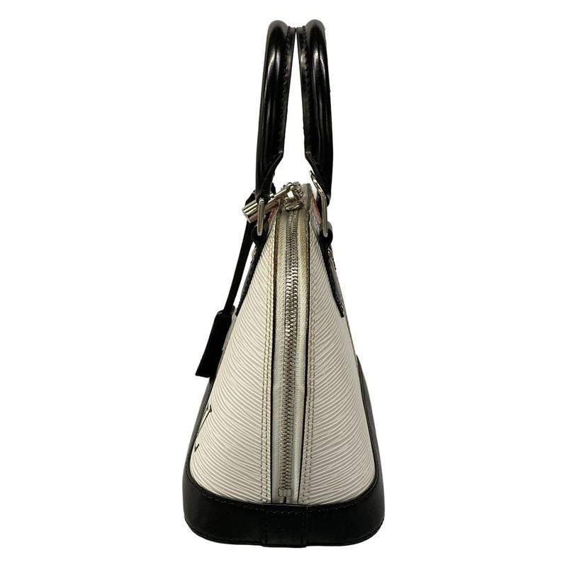 Louis Vuitton Handbag Epi Alma BB White Pink Black Leather