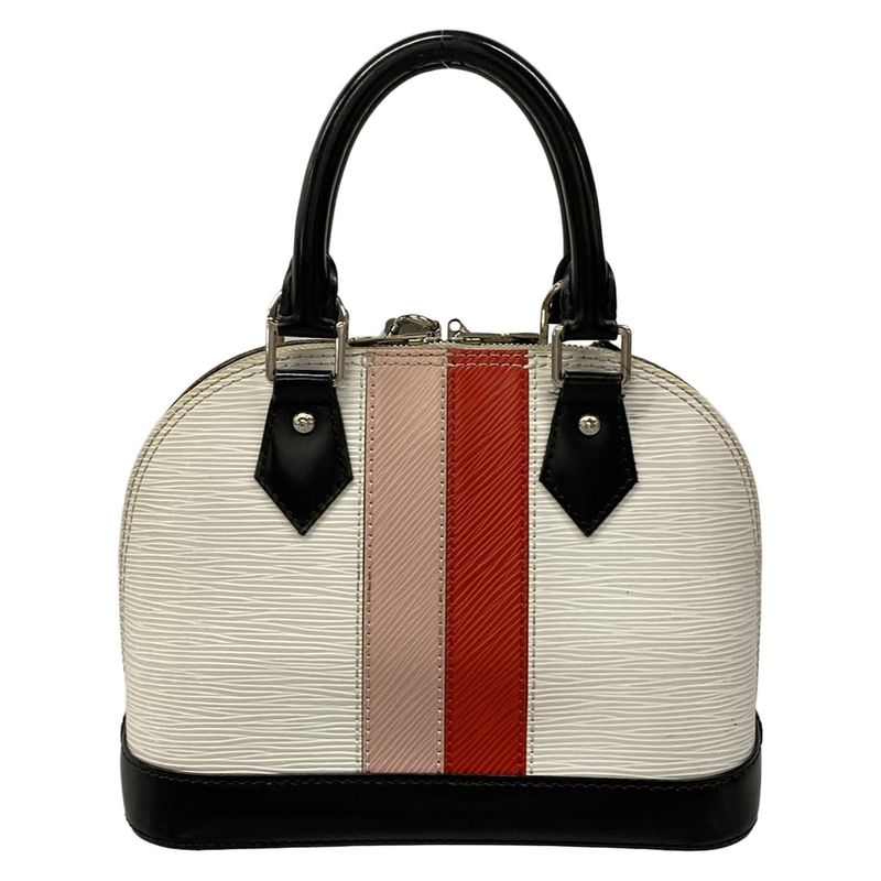 Louis Vuitton Handbag Epi Alma BB White Pink Black Leather