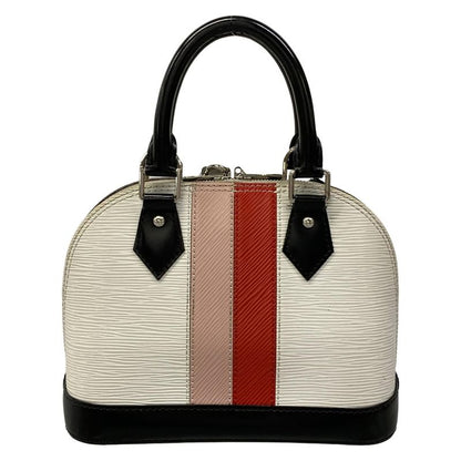 Louis Vuitton Handbag Epi Alma BB White Pink Black Leather