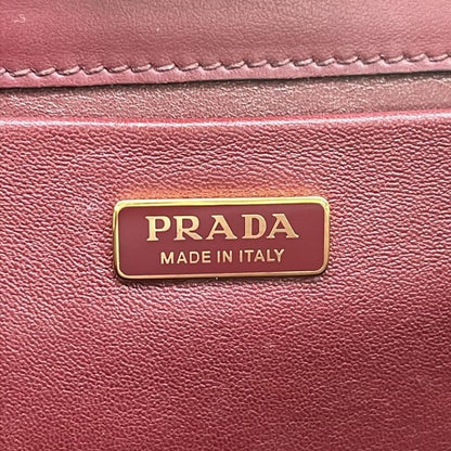 Prada Shoulder Bag Gold Fringe Line Stone Leather