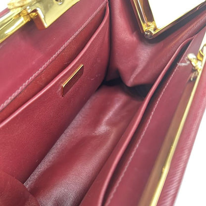 Prada Shoulder Bag Gold Fringe Line Stone Leather