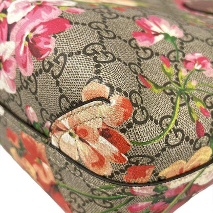 Gucci Tote GG Blooms Gray Gold Multi Reversible Leather