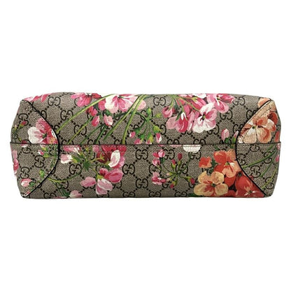 Gucci Tote GG Blooms Gray Gold Multi Reversible Leather