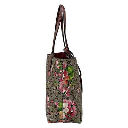Gucci Tote GG Blooms Gray Gold Multi Reversible Leather