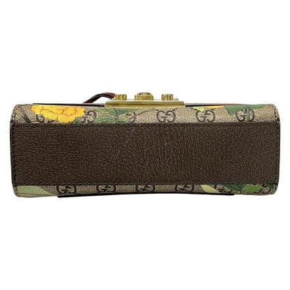 Gucci Shoulder Bag Padlock Small Tian Beige Dark Brown Multi Chain Leather
