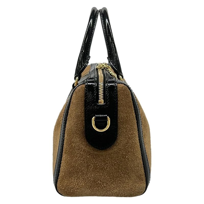 Gucci Handbag Ophidia Top Handle Bag Brown Black Multi Cotton Leather