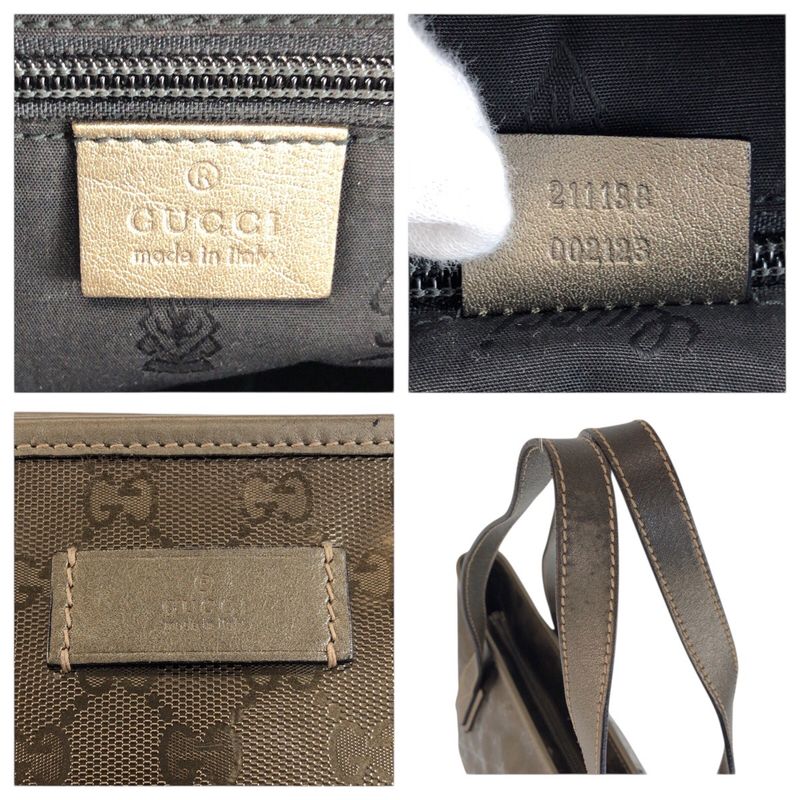 Gucci GG Supreme Brown Blanc Tote Shoulder Bag