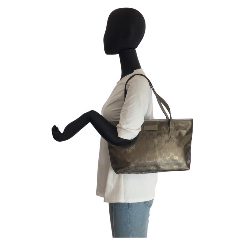 Gucci GG Supreme Brown Blanc Tote Shoulder Bag