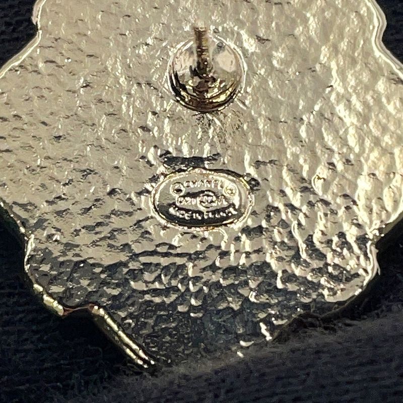 Chanel Earrings CC Logo Square Line Stone