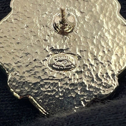 Chanel Earrings CC Logo Square Line Stone