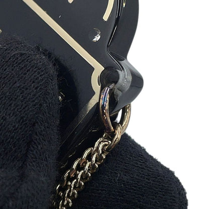Chanel Brooch CC Logo Chain Line Stone Faux Pearl