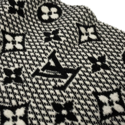 Louis Vuitton Scarf Echarpe LV Toujour Silk Cashmere Shawl Monogram Black