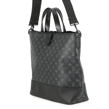 Louis Vuitton Tote Monogram Eclipse Saumur 2-Way Shoulder Bag Black