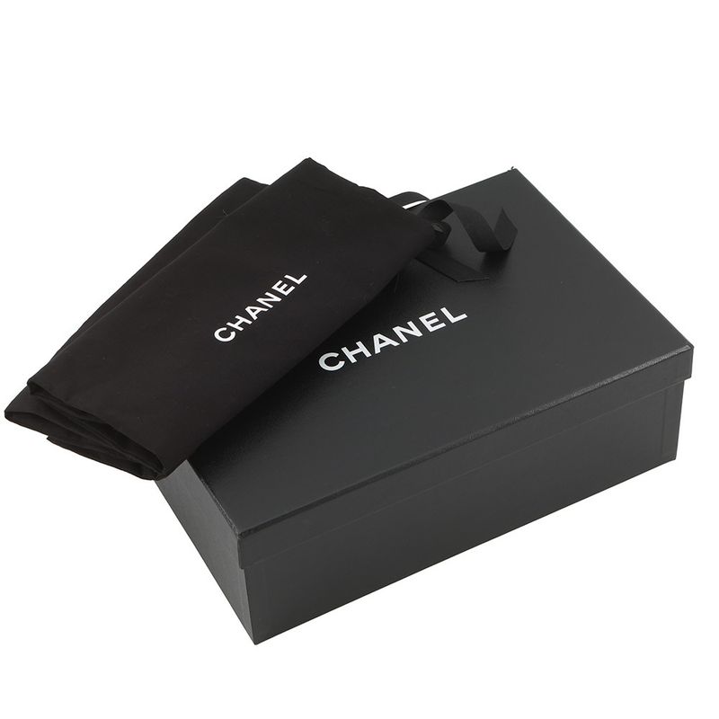 Chanel Sandals CC Logo Camellia Dot Lambskin 38c Shoes Mule Black White