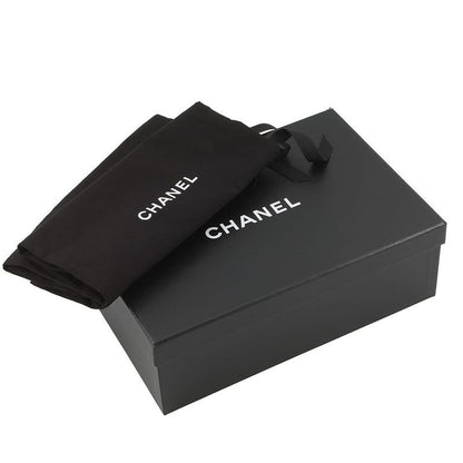 Chanel Sandals CC Logo Camellia Dot Lambskin 38c Shoes Mule Black White