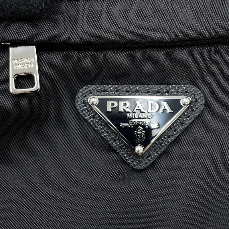 Prada Knit Triangle Logo Sweater Wool 52 Top Black