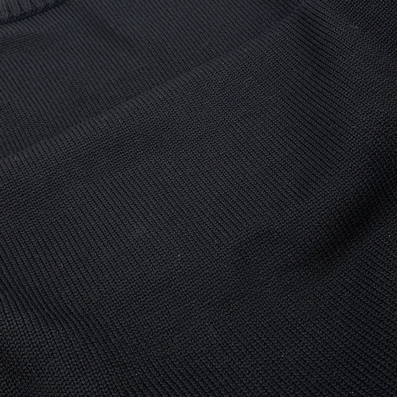 Prada Knit Triangle Logo Sweater Wool 52 Top Black