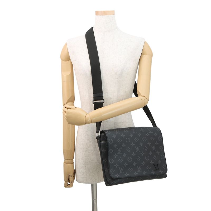 Louis Vuitton Shoulder Bag Monogram Eclipse District PM Black