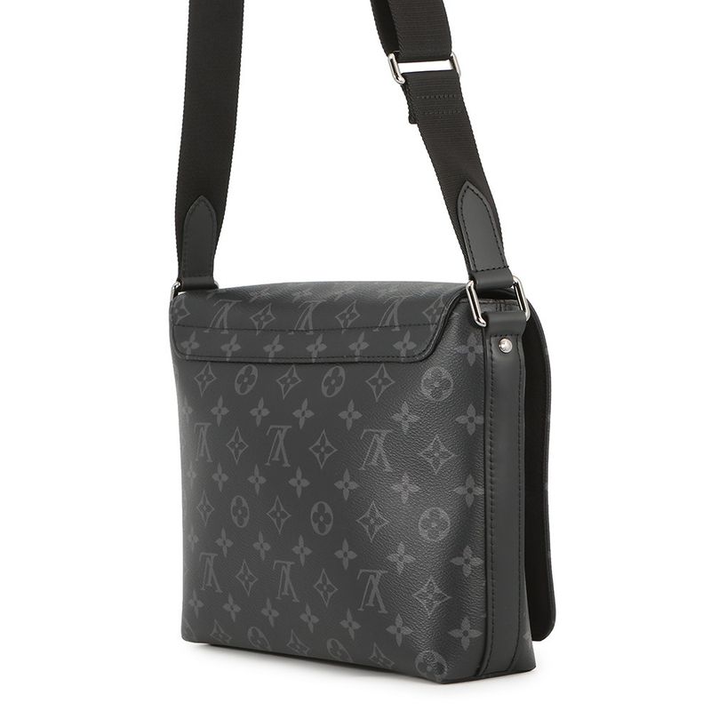 Louis Vuitton Shoulder Bag Monogram Eclipse District PM Black