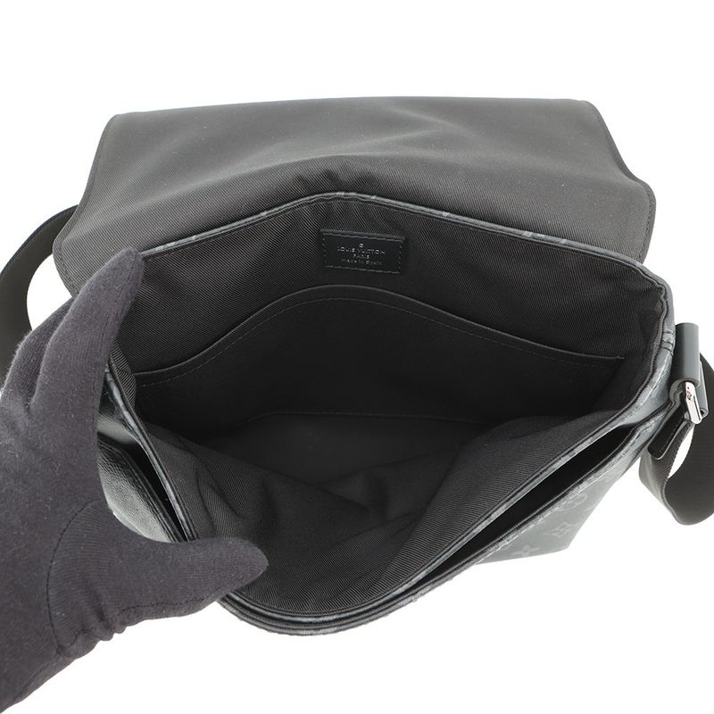 Louis Vuitton Shoulder Bag Monogram Eclipse District PM Black