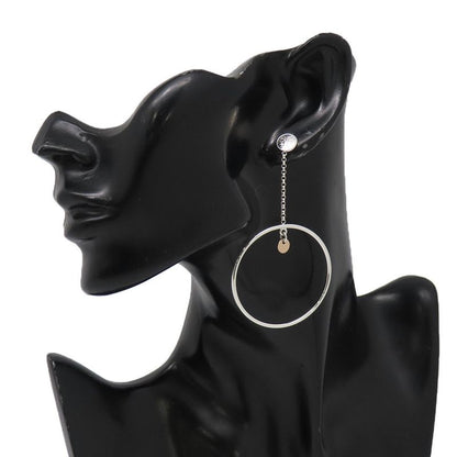 Hermes Earrings Exlibris Hoop Silver 18k Pink Gold