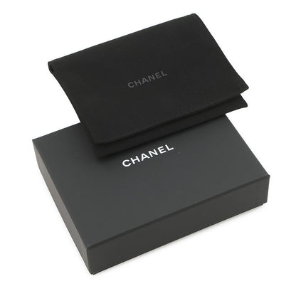 Chanel Coin Case CC Logo Quilted Fragment Caviar Leather Card Black