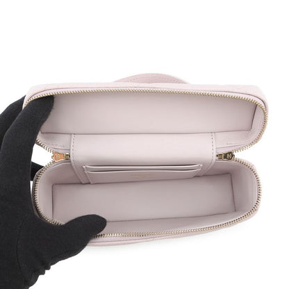 Chanel Chain Shoulder Bag Quilted Vanity CC Logo Caviar Leather 2-Way