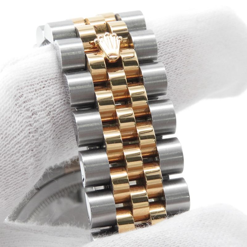 Rolex Datejust SS 18k Pink Gold Number Watch Computer Dial Diamond