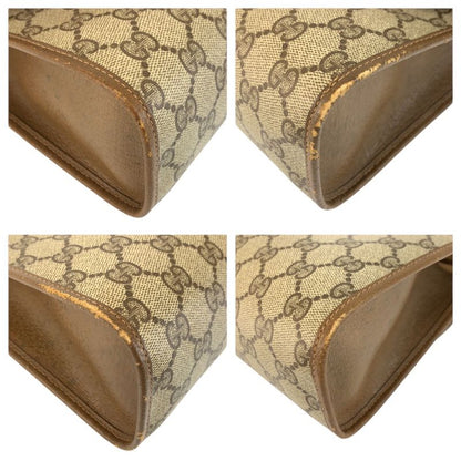 Gucci Sherry Line Beige Brown GG Supreme Canvas Clutch