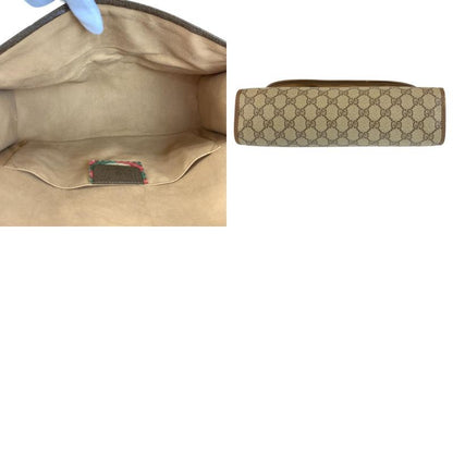 Gucci Sherry Line Beige Brown GG Supreme Canvas Clutch