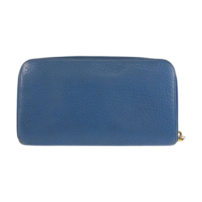 Prada Blue Gold Leather Wallet