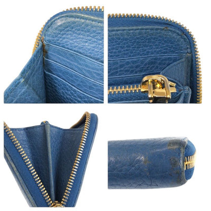 Prada Blue Gold Leather Wallet