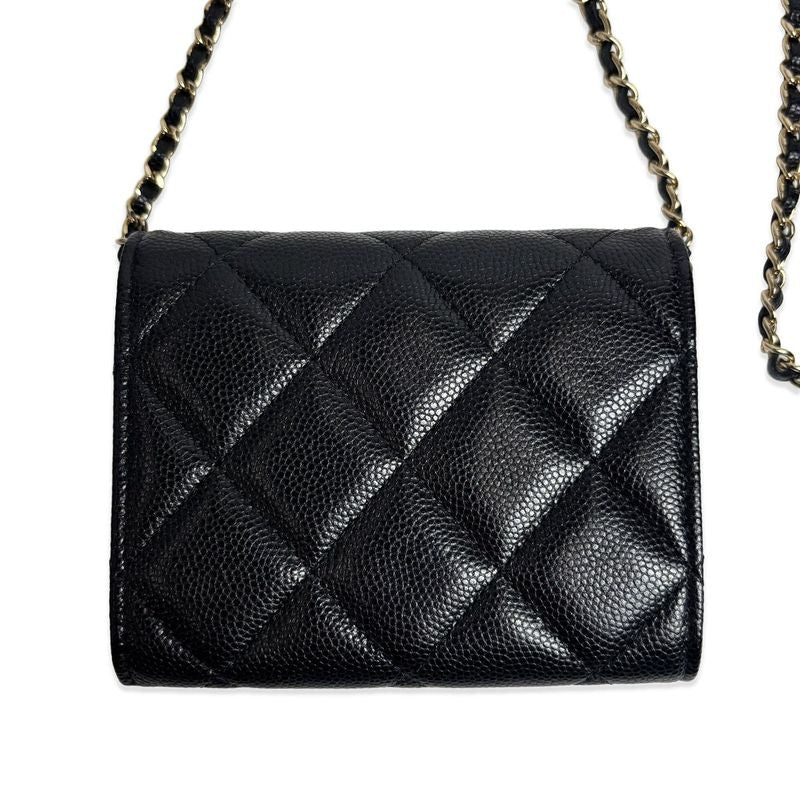 Chanel Quilted Chain Wallet Mini CC Logo