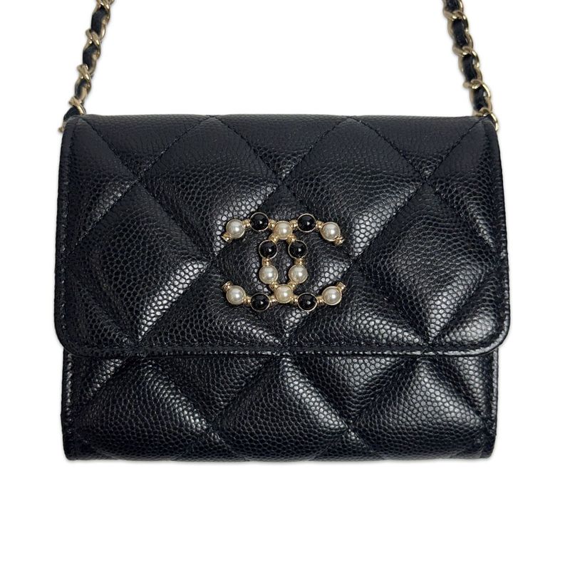Chanel Quilted Chain Wallet Mini CC Logo
