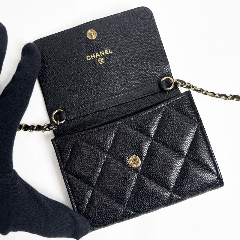 Chanel Quilted Chain Wallet Mini CC Logo