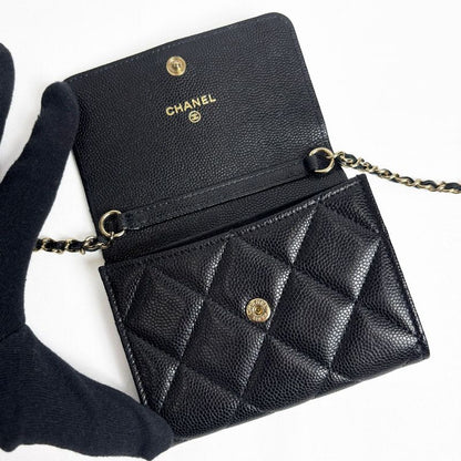 Chanel Quilted Chain Wallet Mini CC Logo