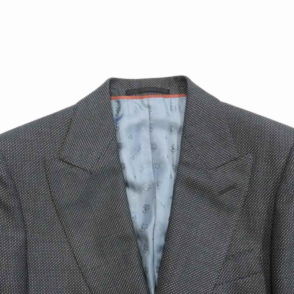 Gucci Back Logo Embroidery Tweed Jacket Blue Leather Peaked Lapel Michele Era 7