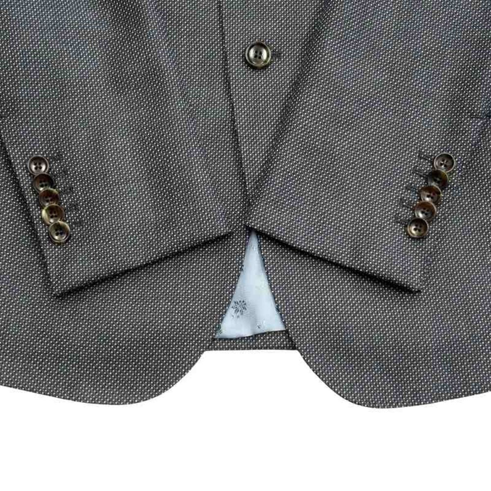 Gucci Back Logo Embroidery Tweed Jacket Blue Leather Peaked Lapel Michele Era 7