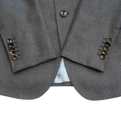 Gucci Back Logo Embroidery Tweed Jacket Blue Leather Peaked Lapel Michele Era 7