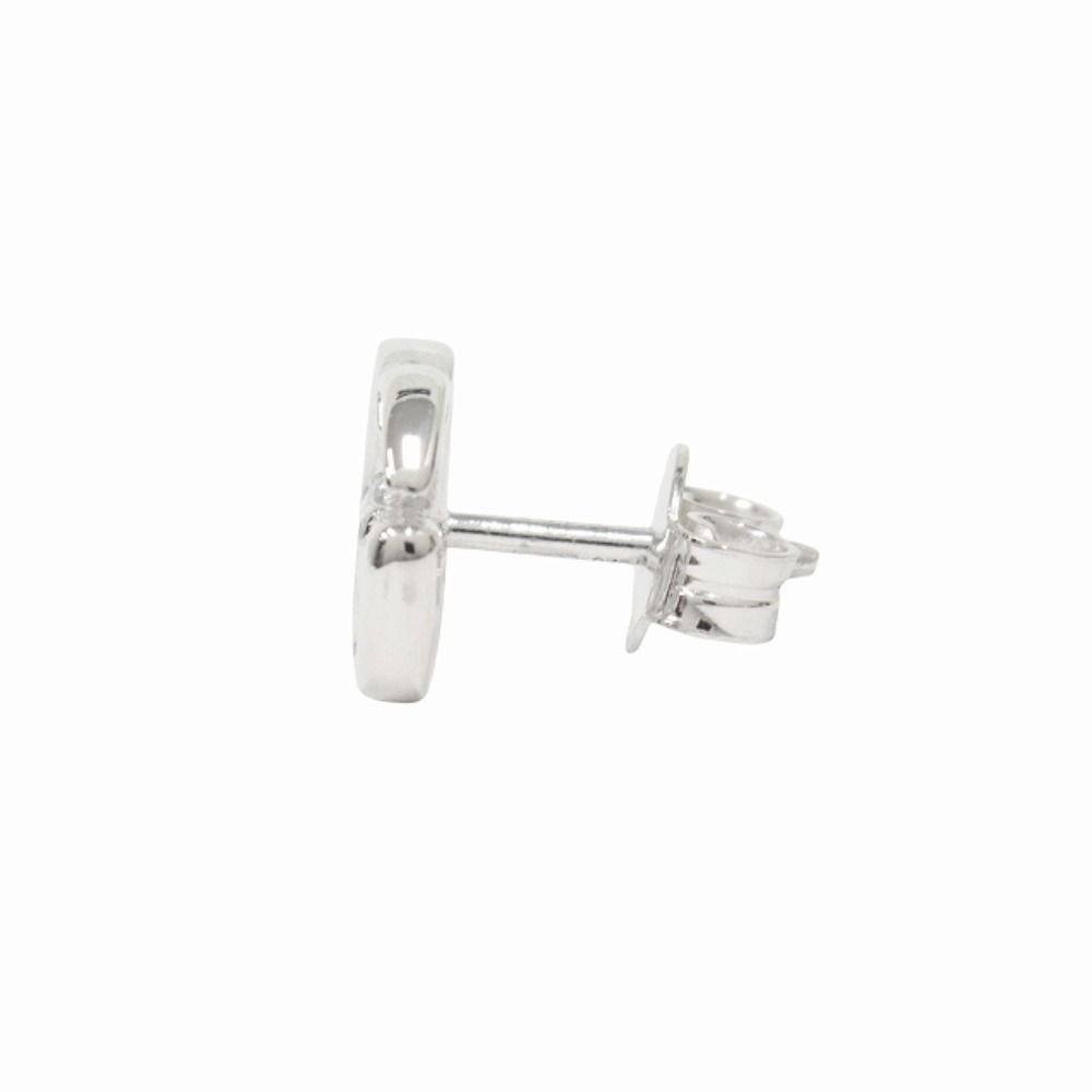 Gucci Polished Double Flower Studs Earrings Mother of Pearl Silver