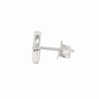 Gucci Polished Double Flower Studs Earrings Mother of Pearl Silver