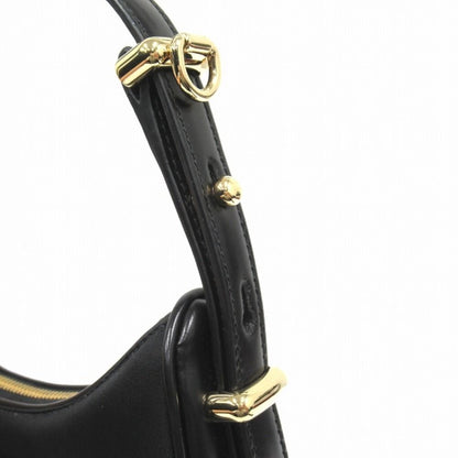 Prada Ake Small Nylon Leather Shoulder Hand Bag Triangle Logo Gold Black