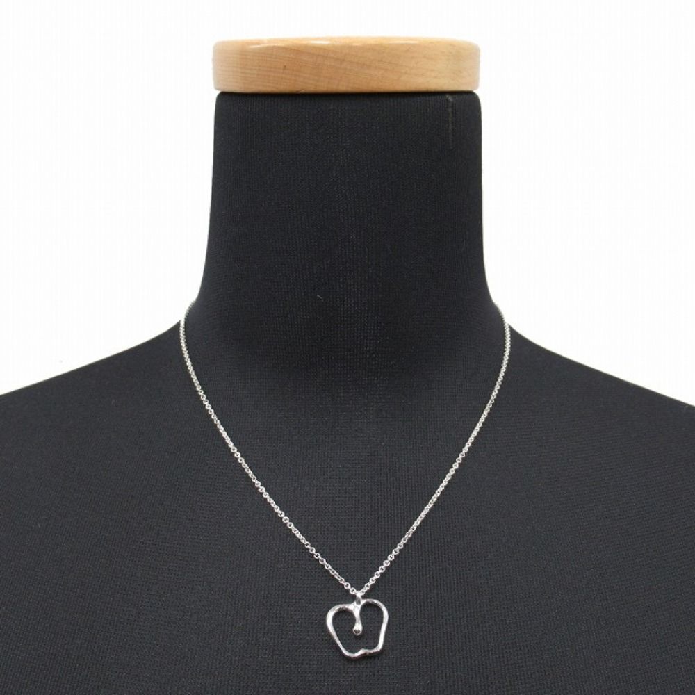 Tiffany & Co Polished Apple Motif Necklace Pendant Silver