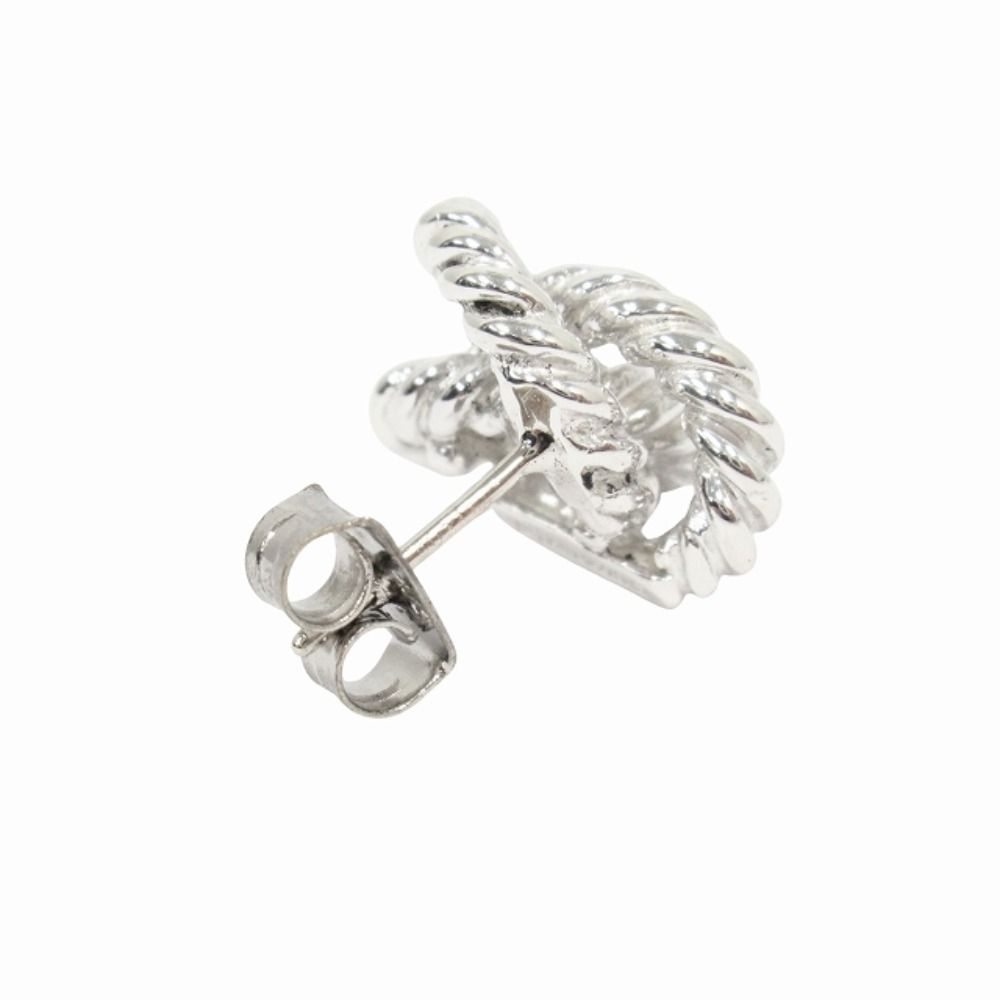 Tiffany & Co Polished Twisted Rope Knot Earrings for Vintage Silver