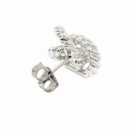 Tiffany & Co Polished Twisted Rope Knot Earrings for Vintage Silver