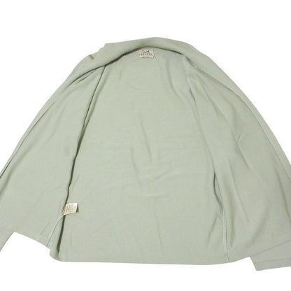 Hermes Elbow Patch Zip Knit Jacket L Beige