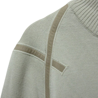 Hermes Elbow Patch Zip Knit Jacket L Beige