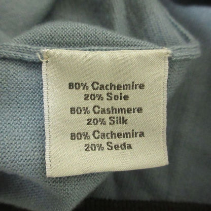 Hermes Cleaned Cashmere Silk High Gee Knit Sweater M Blue